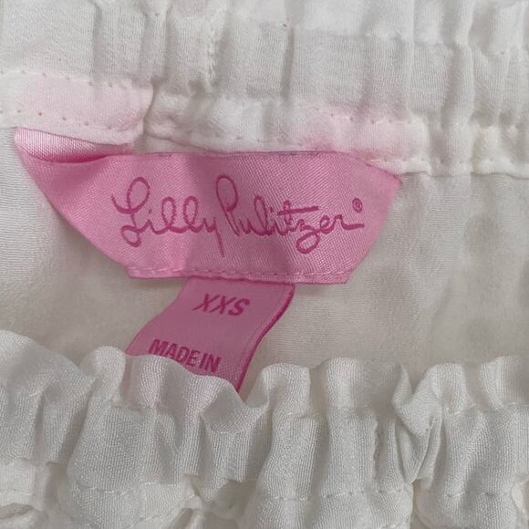 Lilly Pulitzer Top Lace Eyelet Off The Shoulder With Fringe Resortwear Coastal - Picture 6 of 9